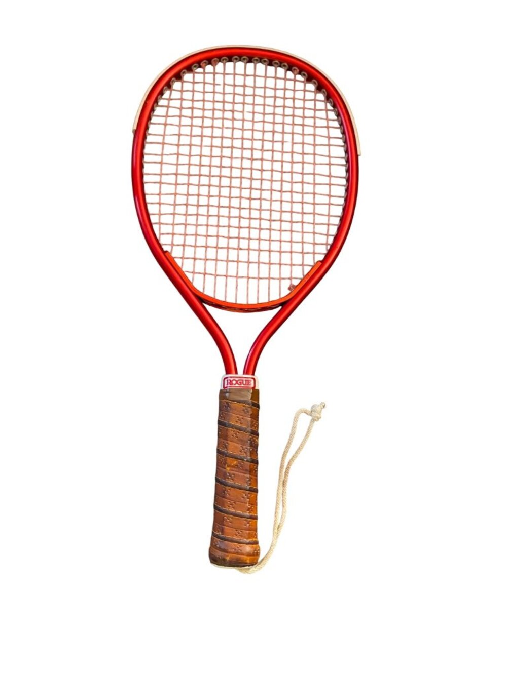 Vintage Ektelon Red Aluminum Racquetball Racket With Leather Grip & Wrist Strap